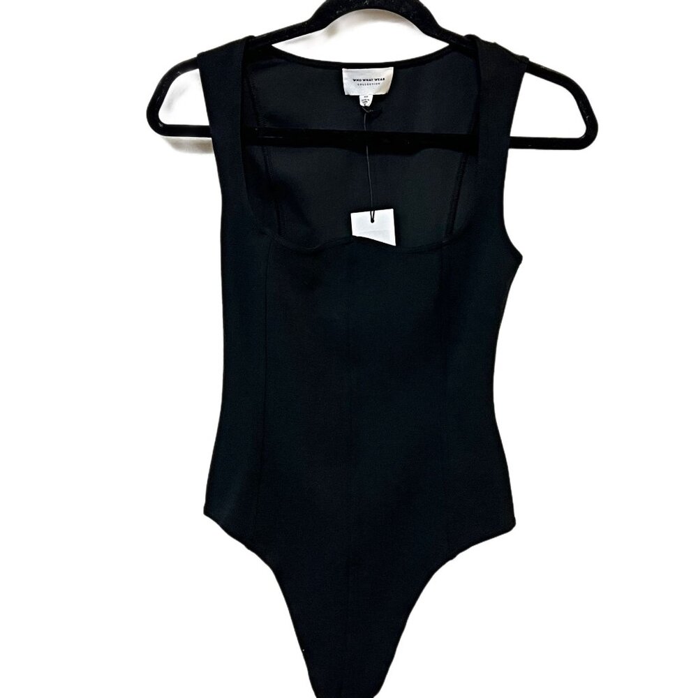 Who What Wear Haley Corset Bodysuit Top Sleeveless Sweetheart Neckline Black XS - Picture 5 of 10